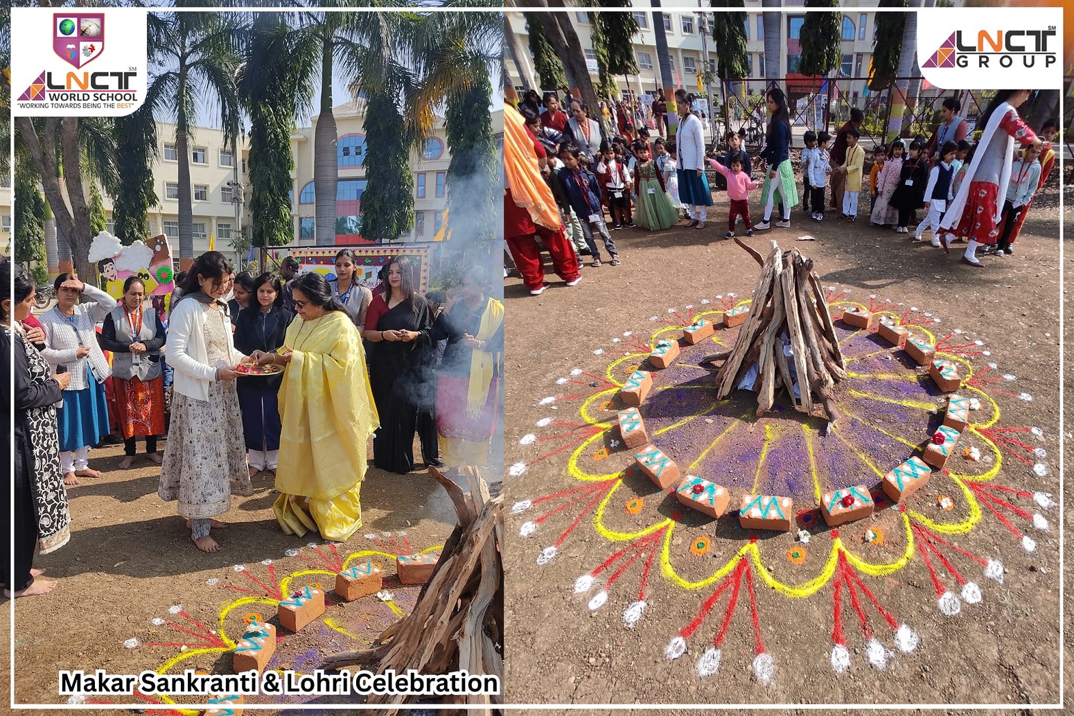 LNCT WORLD SCHOOL BHOPAL organised celebration on the occasion of LOHRI and MAKAR SANKRANTI