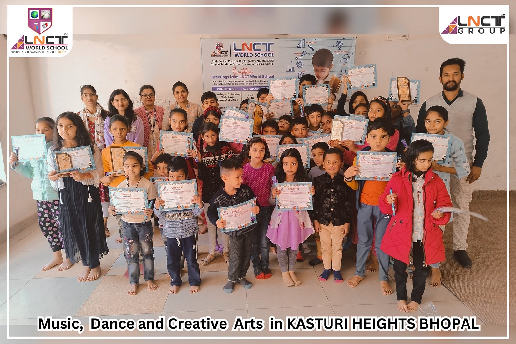 LNCT WORLD SCHOOL BHOPAL organised DRAWING COMPETITION in KASTURI HEIGHTS BHOPAL.