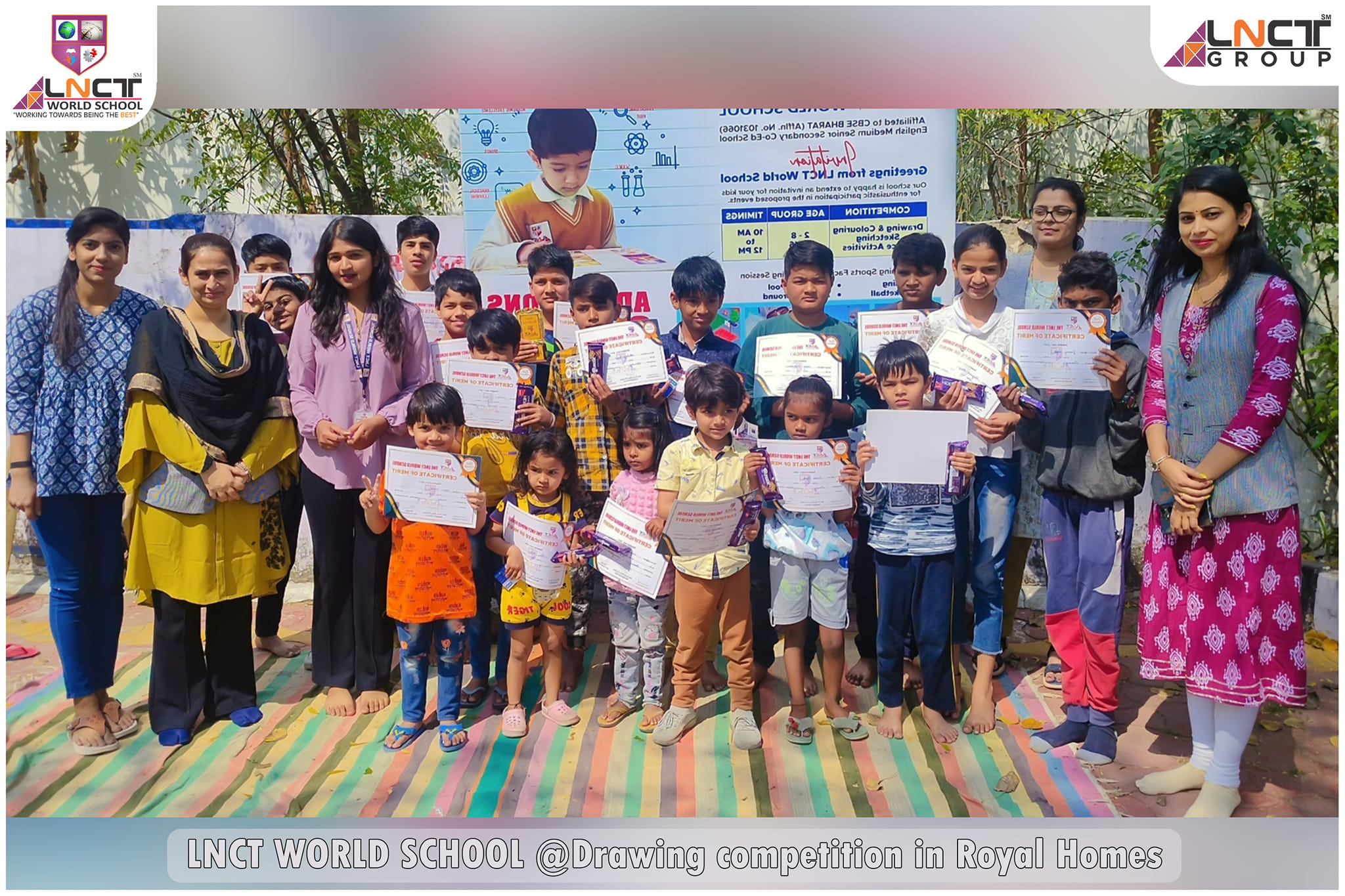 LNCT WORLD SCHOOL BHOPAL organised DRAWING COMPETITION in residential campus ROYAL HOMES