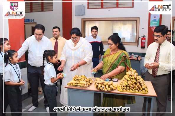 Kanya Bhojan on Ashtami Tithi in LNCT World School