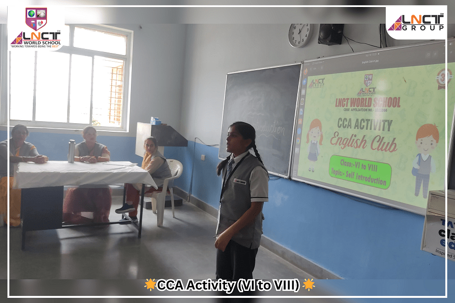 CCA organised by English Club an inter house for classes VI -VIII
