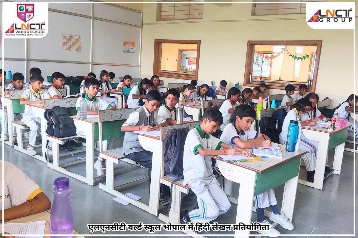 Hindi writing competition organized in LNCT World School Bhopal