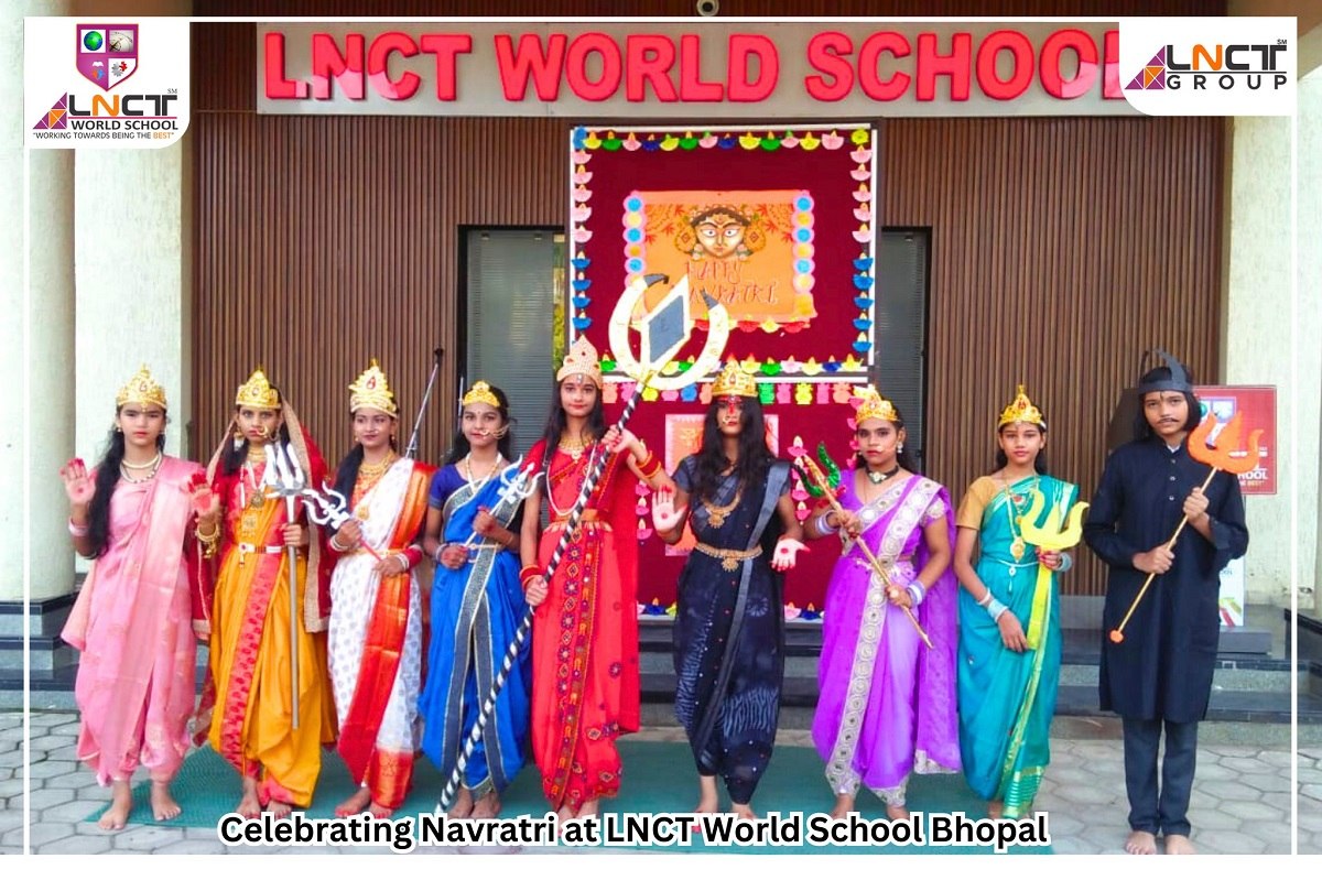 Celebrating Navratri at LNCT World School Bhopal ​Gulmohar House